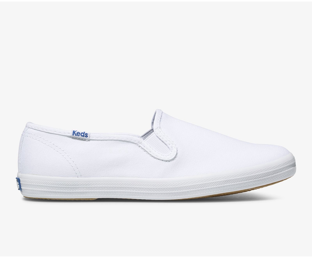 Slip Ons Keds Mujer Blancos - Champion Slip On - 5670-CALRB